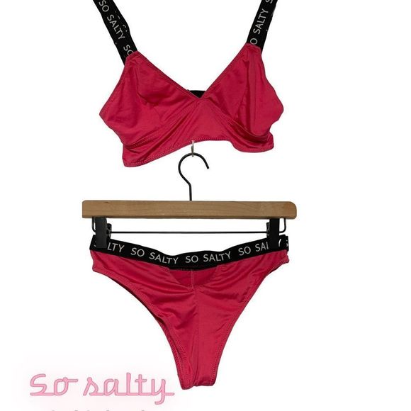 So Salty Burgundy Bikini XS pre-owned - Picture 1 of 16